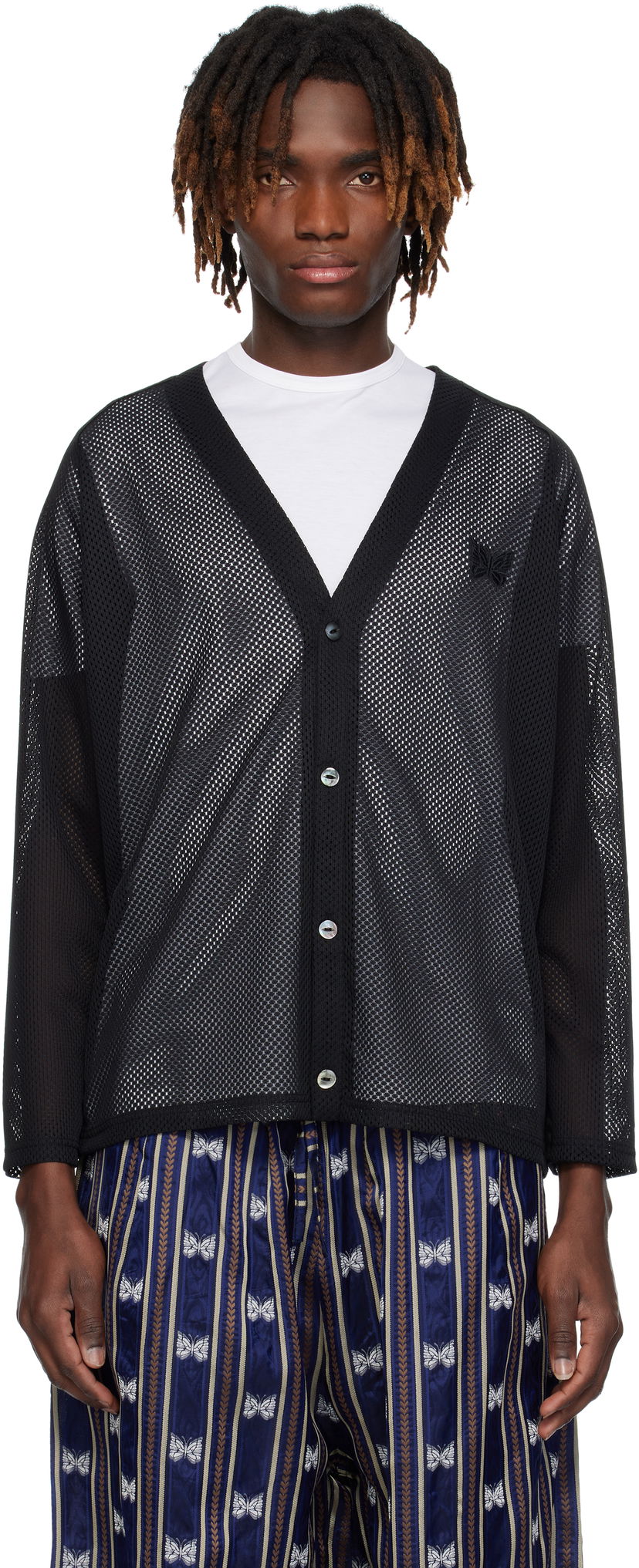 Džemper Needles NEEDLES Mesh Cardigan Crna | QV344