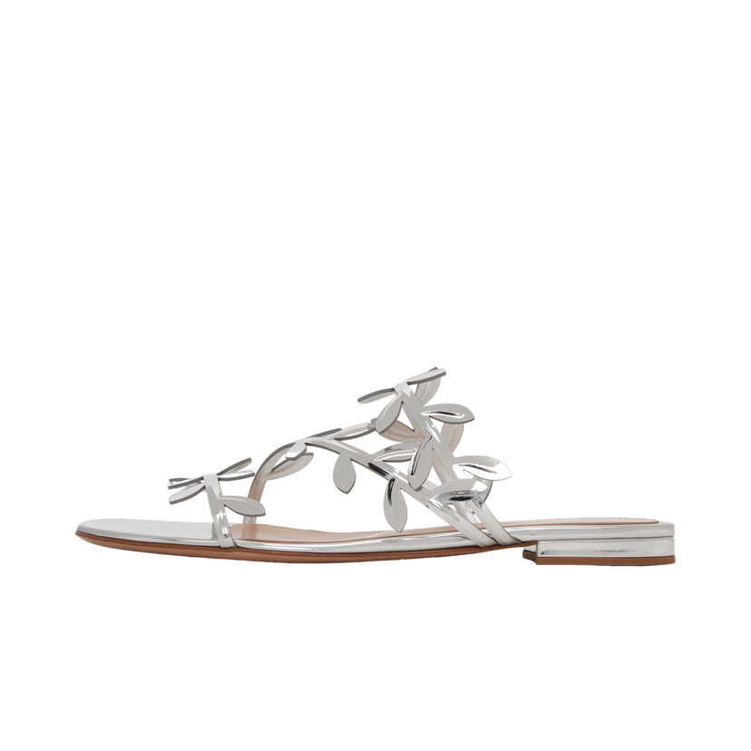 Tenisice i cipele Gianvito Rossi Flavia 05 Leaf Detail Slide Sandals Metalik | G15680-05RIC-MET
