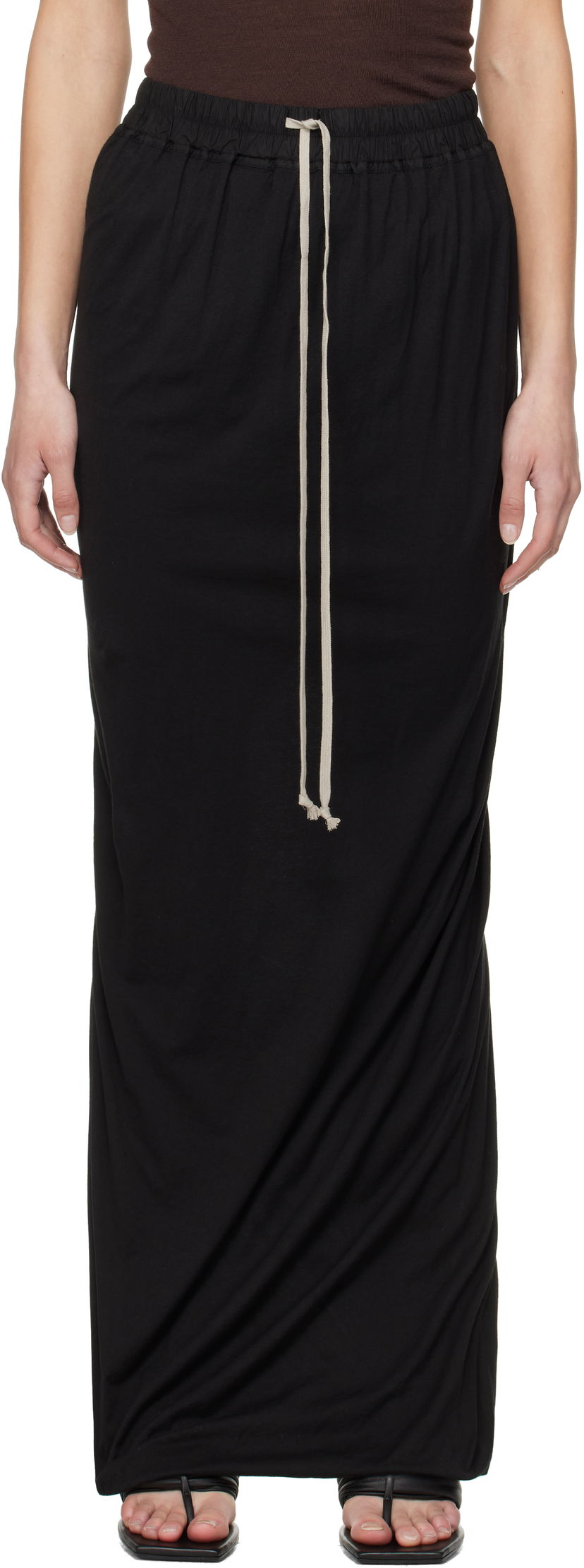 Suknja Rick Owens Rick Owens DRKSHDW Hollywood Pull On Maxi Skirt Crna | DS01E3332 BHDB