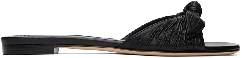 Dodaci Manolo Blahnik Manolo Blahnik Lollo Knotted Leather Slides Crna | 224-1605