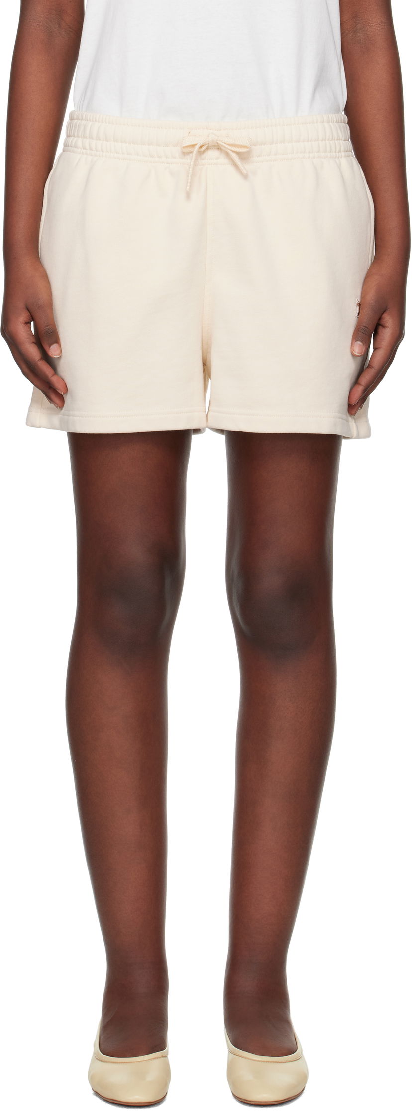 Kratke hlače MAISON KITSUNÉ Maison Kitsuné Baby Fox Patch Regular Jog Shorts Bež | MW01113KM0325