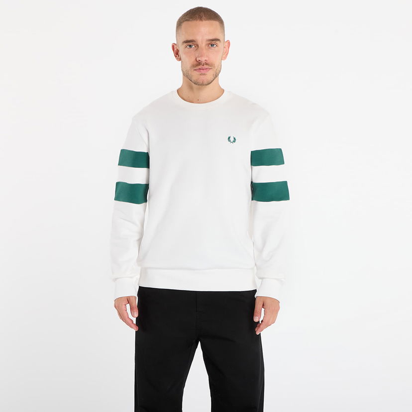 Dukserice Fred Perry Peached Tipped Sleeve Sweatshirt Bijela | M1731 129