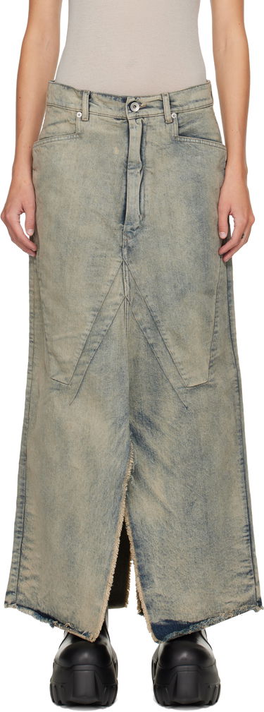 Suknja Rick Owens Rick Owens Concordians Long Slivered Denim Midi Skirt Plava | RP02E4367 DWG, 0