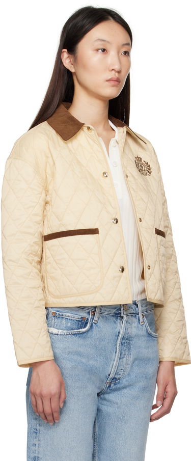 Jakna Sporty & Rich Sporty & Rich H&W Crest Cropped Quilted Jacket Bež | OW027620241CR01, 1