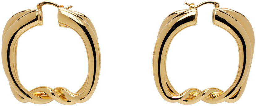 Naušnice Jacquemus Gold 'Les Petites Creoles Nodi' Earrings Metalik | 24E241JW654-5845