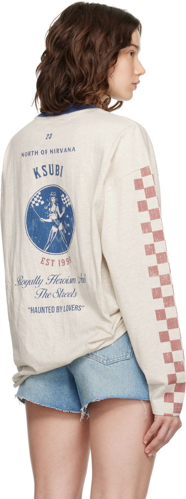 Majica kratkih rukava Ksubi Ksubi Pitt Lane Boyfriend Long Sleeve T-Shirt Bež | WPF25TE006, 2