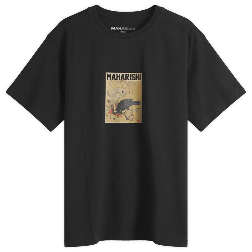 Majica kratkih rukava Maharishi Maharishi Crow White Heron Graphic Tee Crna | 1493-BLK