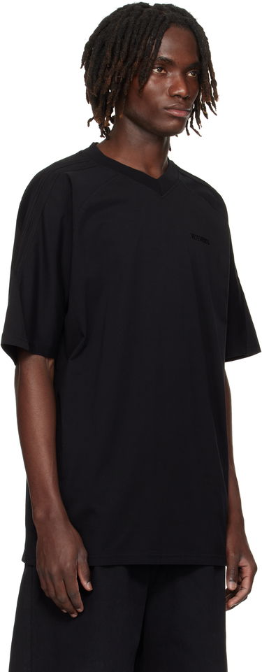 Majica kratkih rukava VETEMENTS Cut-Up V-Neck T-shirt Crna | UH76TR260B, 1