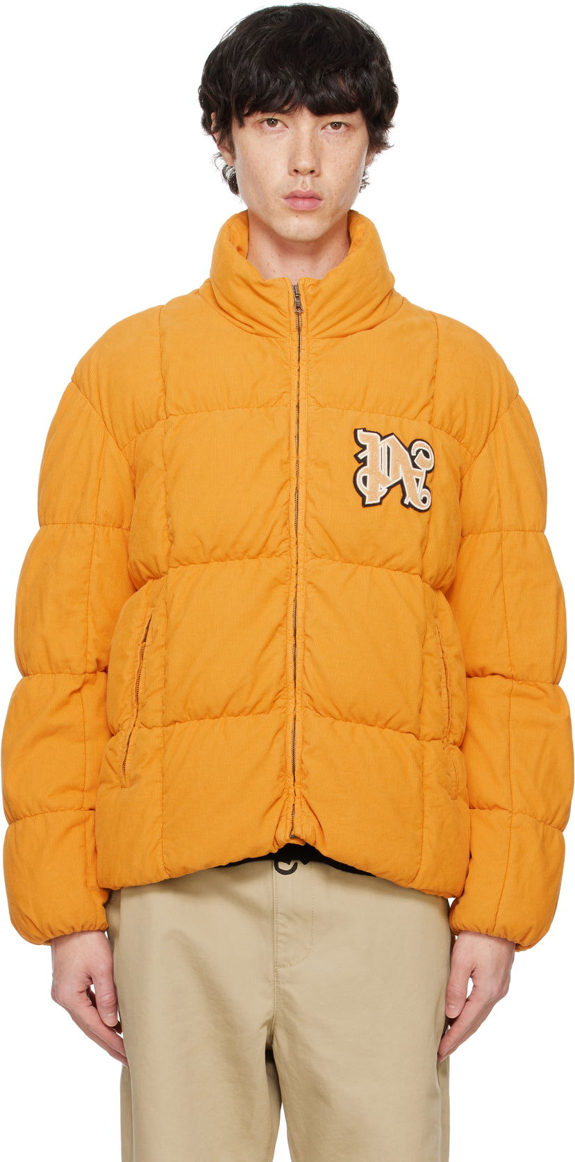 Pernata jakna Palm Angels Corduroy Down Jacket Narančasta | PMED047F24FAB0012203