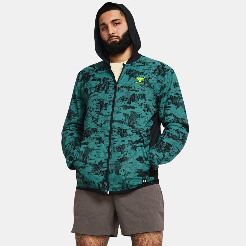 Majica kratkih rukava Under Armour Project Rock Iso Tide Hybridjacke für Herren Hydro Teal Zelena | 1383215-449