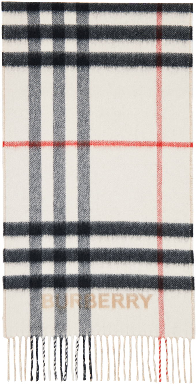 Šal Burberry Contrast Scarf Beige & White Bijela | 8059280