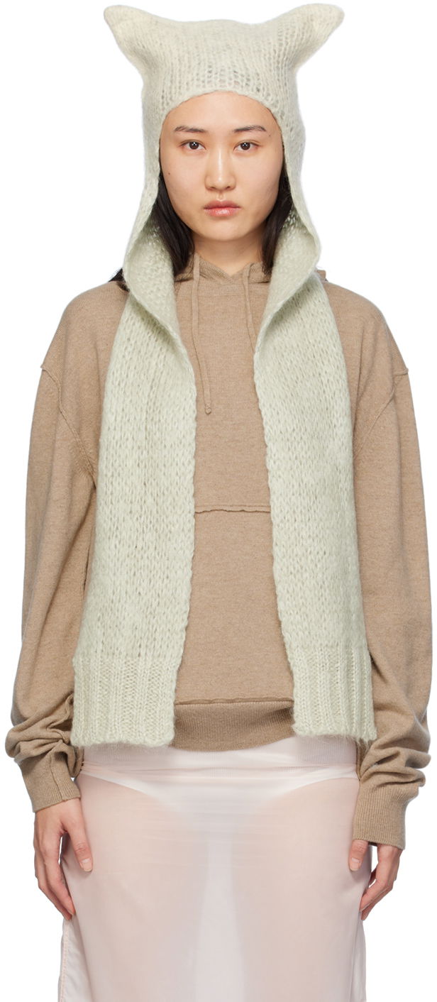 Kapica Maison Margiela Faded Mohair Scarf Beanie Zelena | S51TC0053 S18398