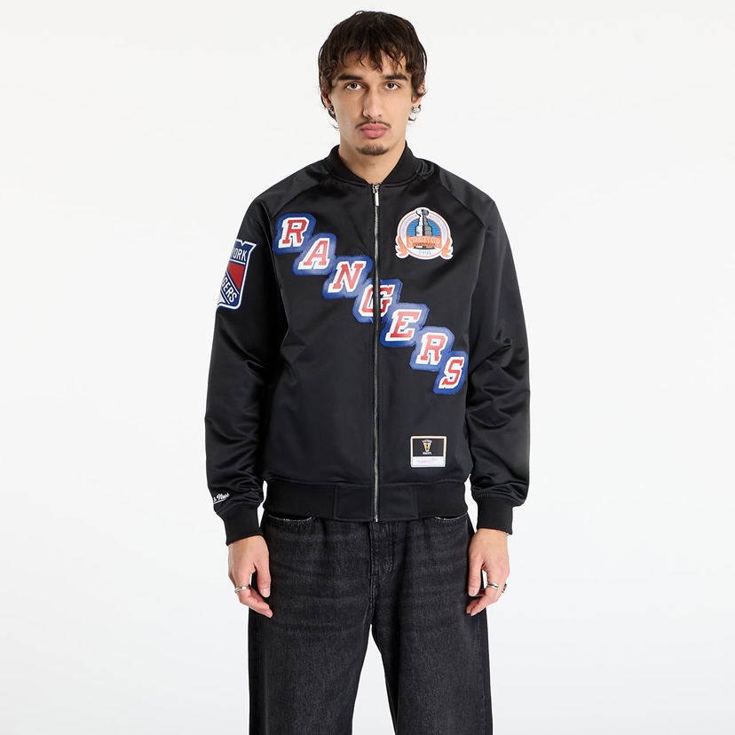 Bomber jakna Mitchell & Ness Maxxed Out NHL Rangers Mark Messier Satin Jacket Crna | JK11279-NYABLCK