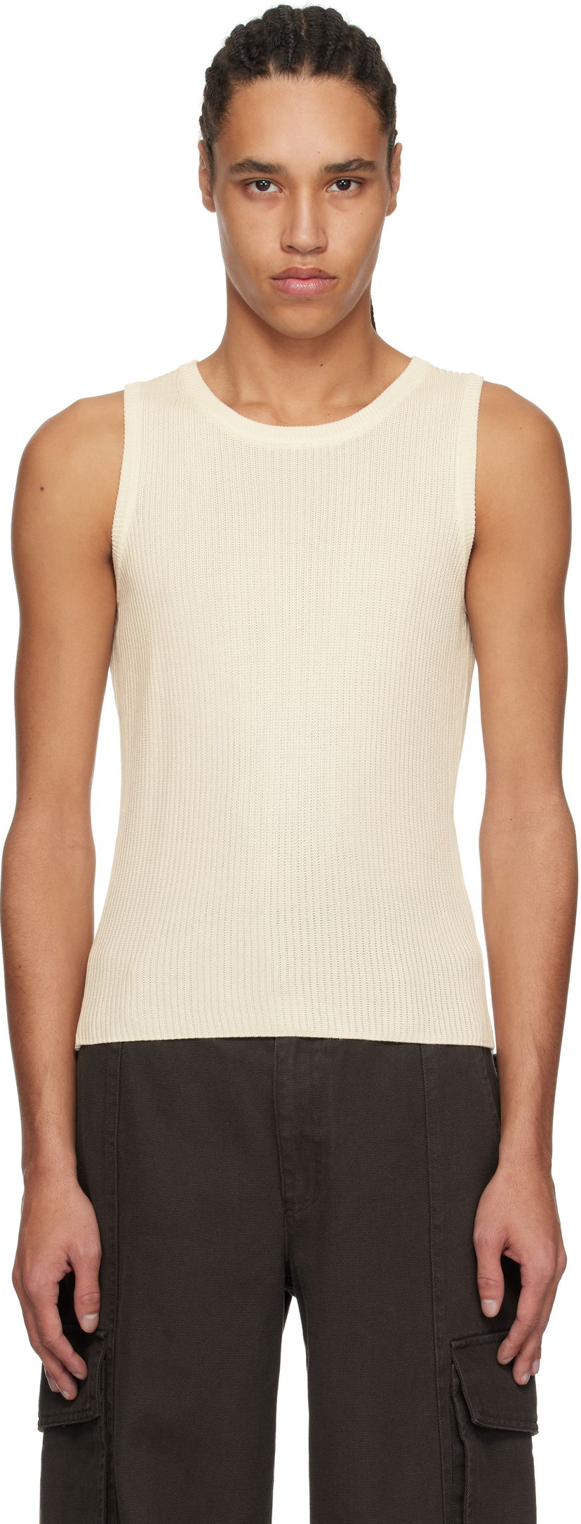 Majica bez rukava Soulland Soulland Eleen Rib Knit Tank Top Bež | 42057-1306