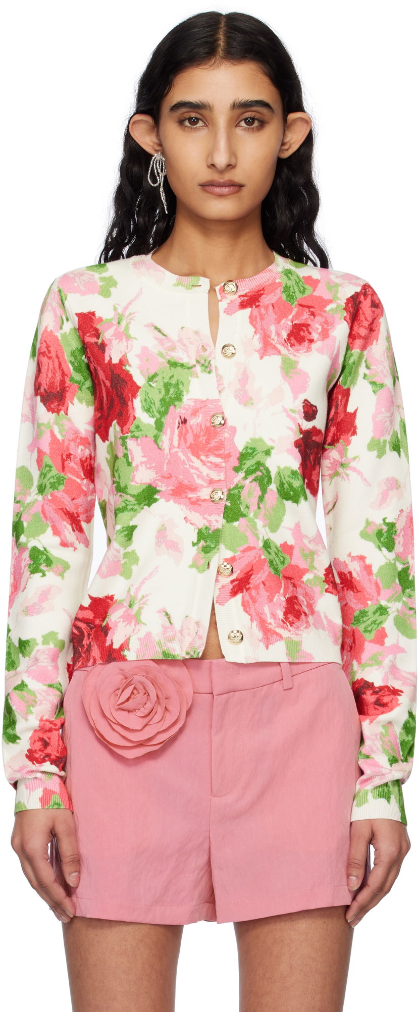 Džemper Blumarine Blumarine Peony-Print Viscose Cardigan Višebojno | P522M542A