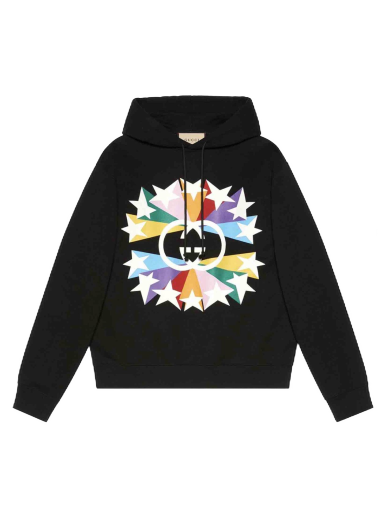 Dukserice Gucci Interlocking G Graphic-Print Hoodie Crna | 646953XJDNJ