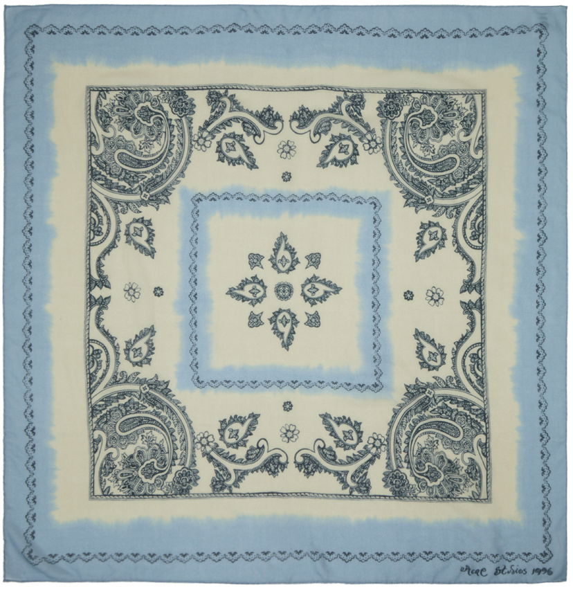 Šal Acne Studios Print Light Wool Scarf Plava | CA0303-