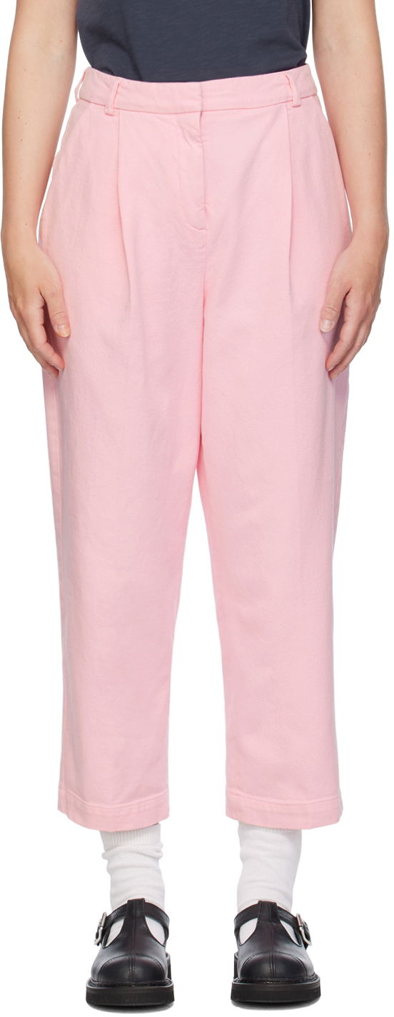 Hlače YMC Market Pleated Trousers Ružičasta | Q4WMB