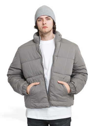 Pernata jakna Urban Classics Cropped Puffer Jacket Siva | TB4472