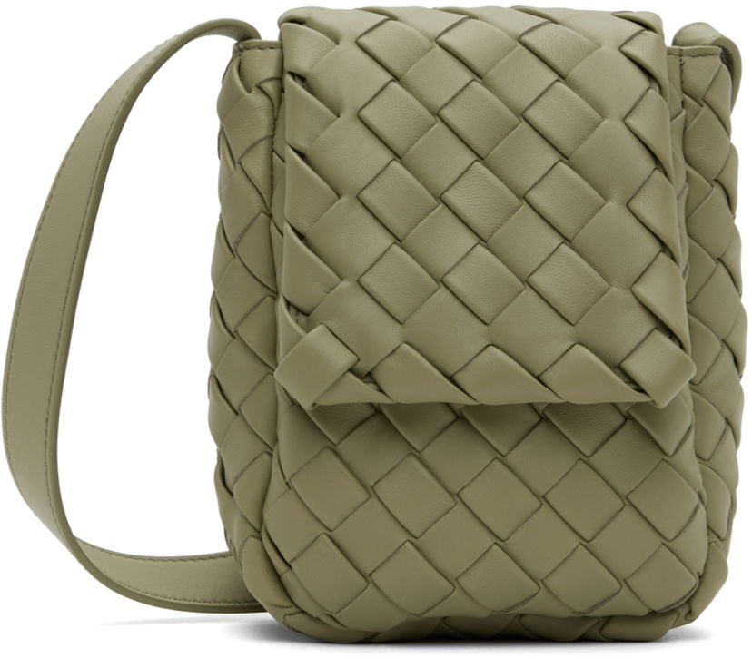 Ručna torbica Bottega Veneta Mini Vertical Cobble Pouch Zelena | 776209V3BD1