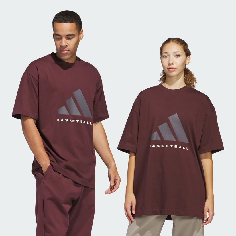 Majica kratkih rukava adidas Performance Basketball T-Shirt Tamnocrvena | JD6128