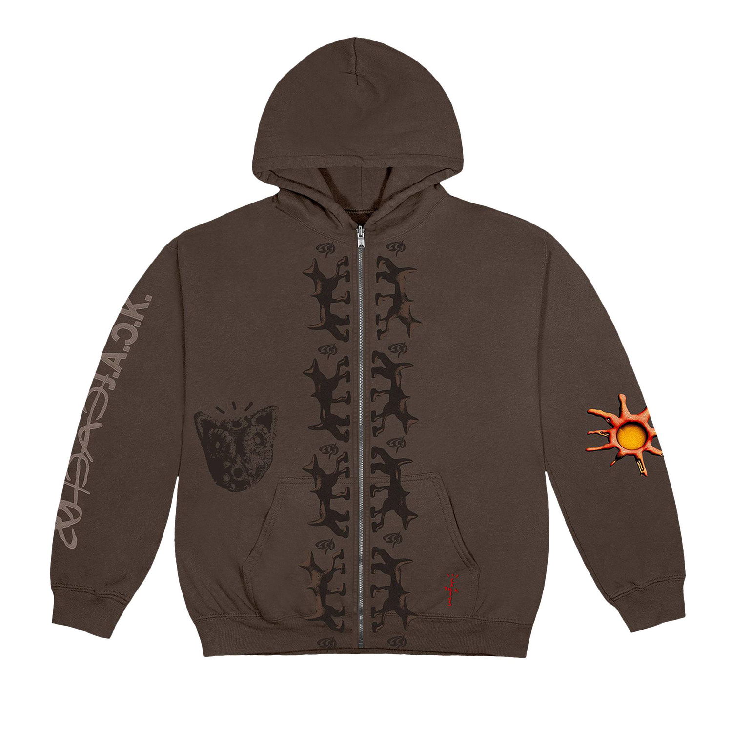 Dukserice Cactus Jack by Travis Scott Reverse Dog Zip Up Hoodie Smeđa | CJJ1 HZ08 BROW, 1