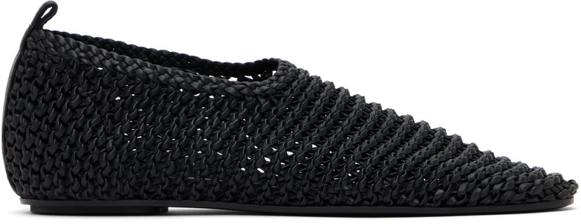 Odjeća TOTEME TOTEME Woven Leather Ballerina Flats Crna | 252-WAS2358-LE0134
