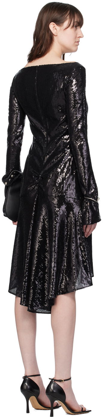 Haljina Courrèges Women's Sequin Ellipse Midi Dress Crna | 224CRO427PAI001, 2