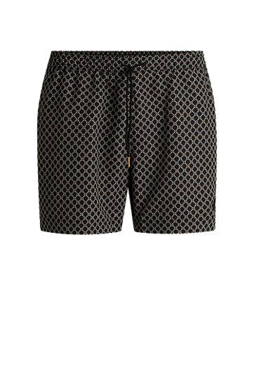 Kratke hlače BOSS All-Over Print Drawstring Swim Shorts Crna | 50518968