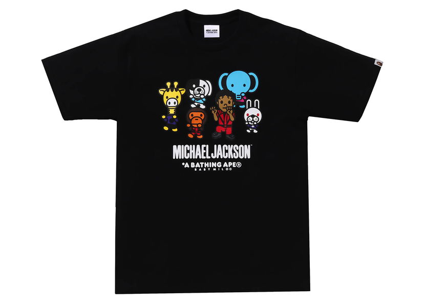 Majica kratkih rukava BAPE BAPE x Michael Jackson Baby Milo Tee Black Crna | 2J73-110-901