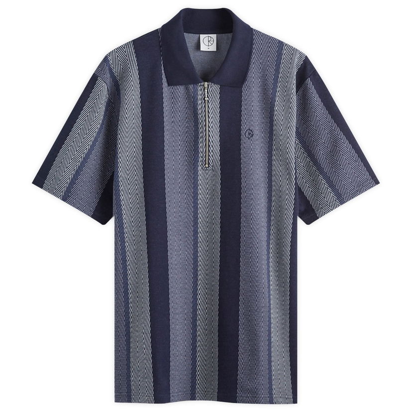Polo majica Polar Skate Co. Herringbone Jacques Short Sleeve Polo Shirt Blue Plava | PSC-F24-6
