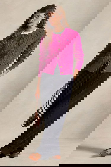 Džemper Polo by Ralph Lauren Polo Ralph Lauren Cable-Knit Cardigan Ružičasta | 211972104, 2