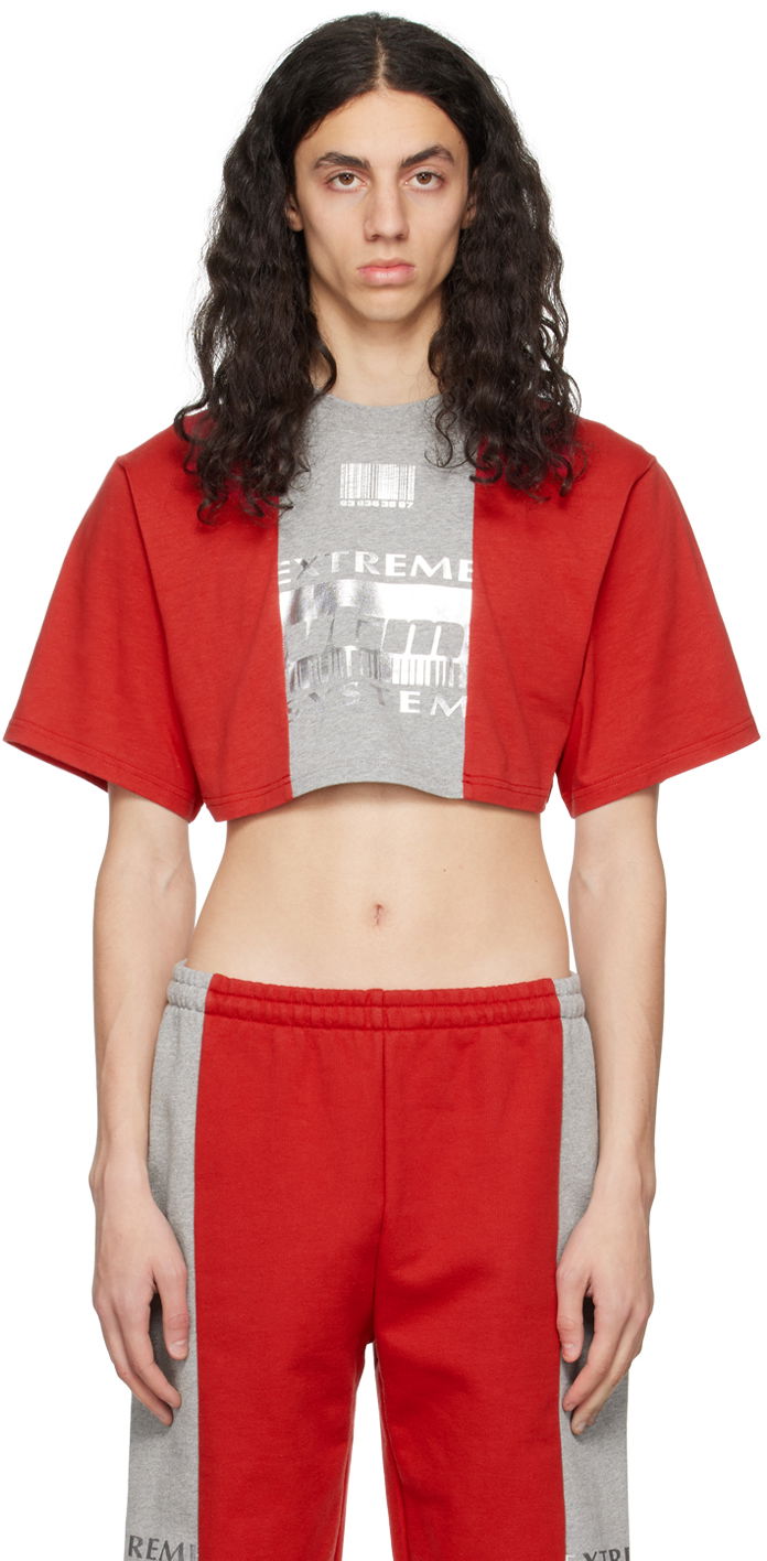 Crop top VETEMENTS 'Extreme System' Crop T-Shirt Crvena | VL16TR600R