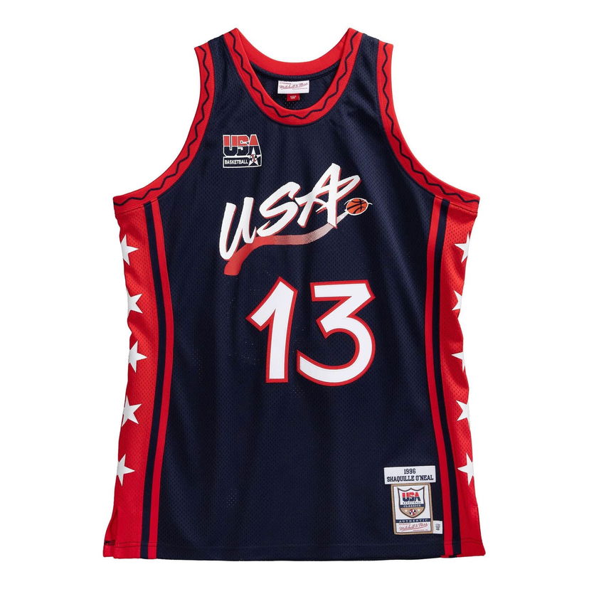 Dres Mitchell & Ness Team USA 1996-97 Shaquille O'Neal #13 Basketball Jersey Plava | AJY4SB19059-USANAVY96SON