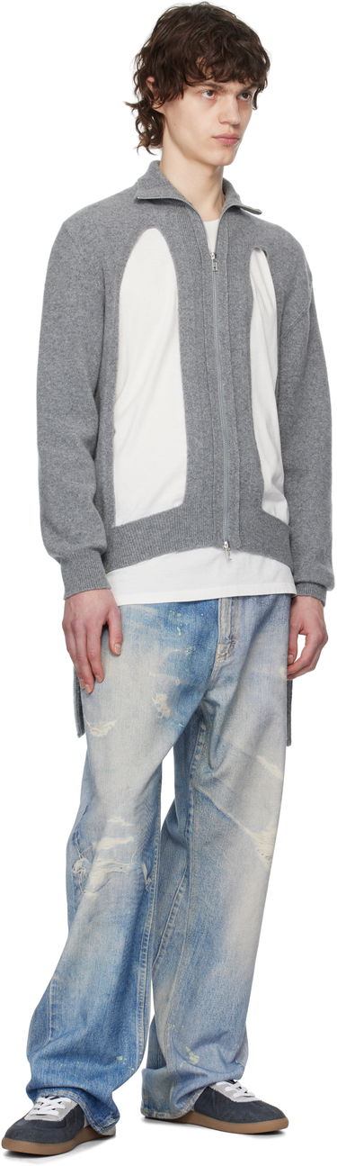 Džemper Simone Rocha Simone Rocha Zip Up Cut Out Window Cardigan Siva | LMK4M 0660, 3