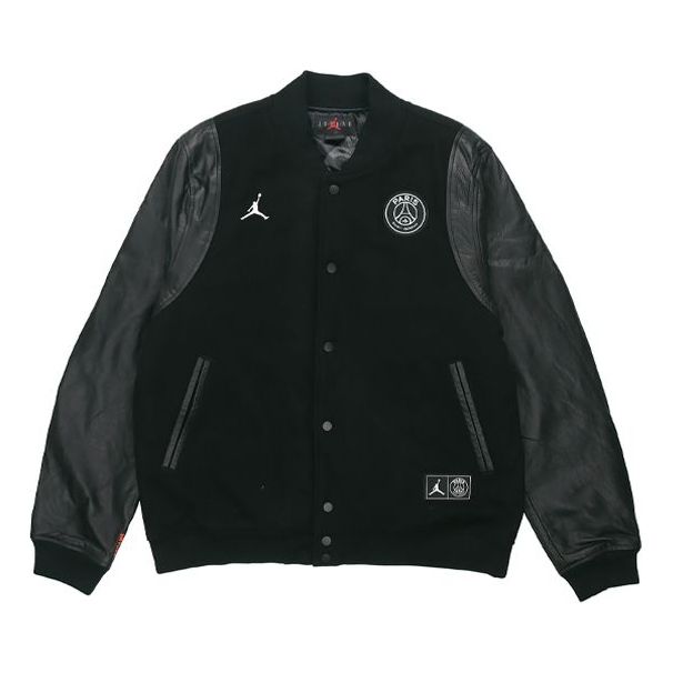 Bomber jakna Jordan Paris Saint-Germain Varsity Jacket Crna | BQ8364-010