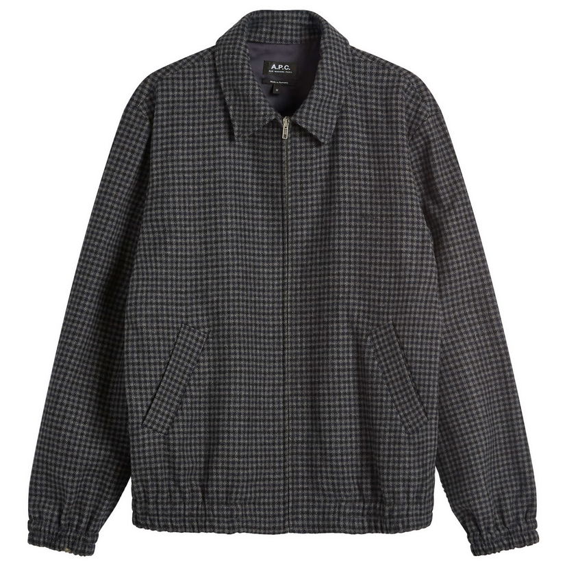 Jakna A.P.C. A.P.C. Gilbert Houndstooth Check Wool Jacket Siva | WOARZ-M32018-LAD