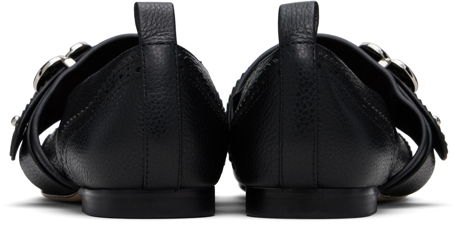 Njega cipela SHUSHU/TONG SHUSHU/TONG Round-Toe Ballerina Flats Crna | FSDEAC06 LEA252, 1
