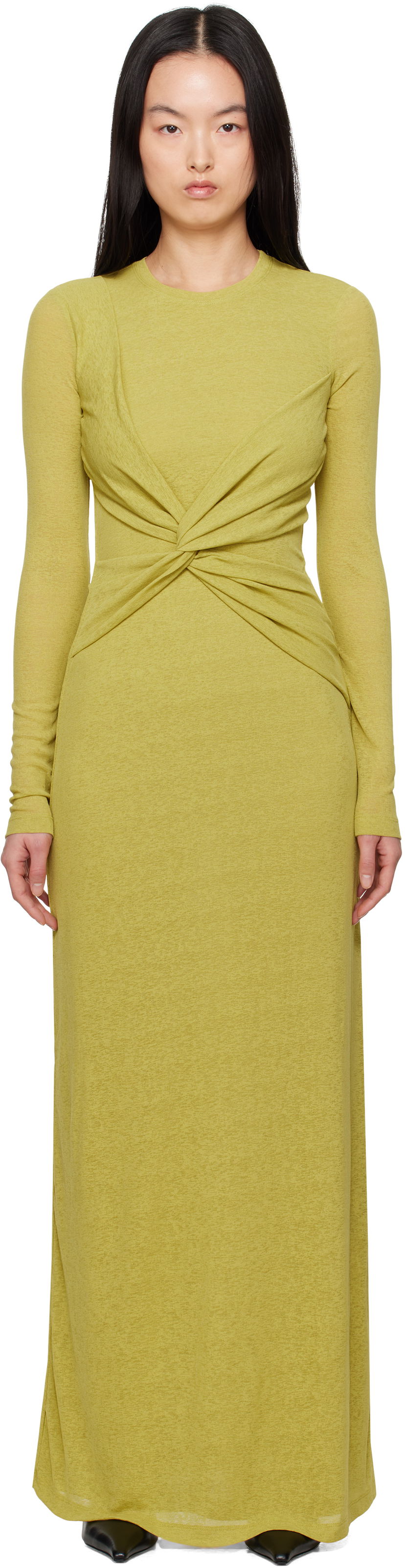 Haljina Nanushka Nanushka Rozal Twist Front Maxi Dress Zelena | NW25RSDR16464
