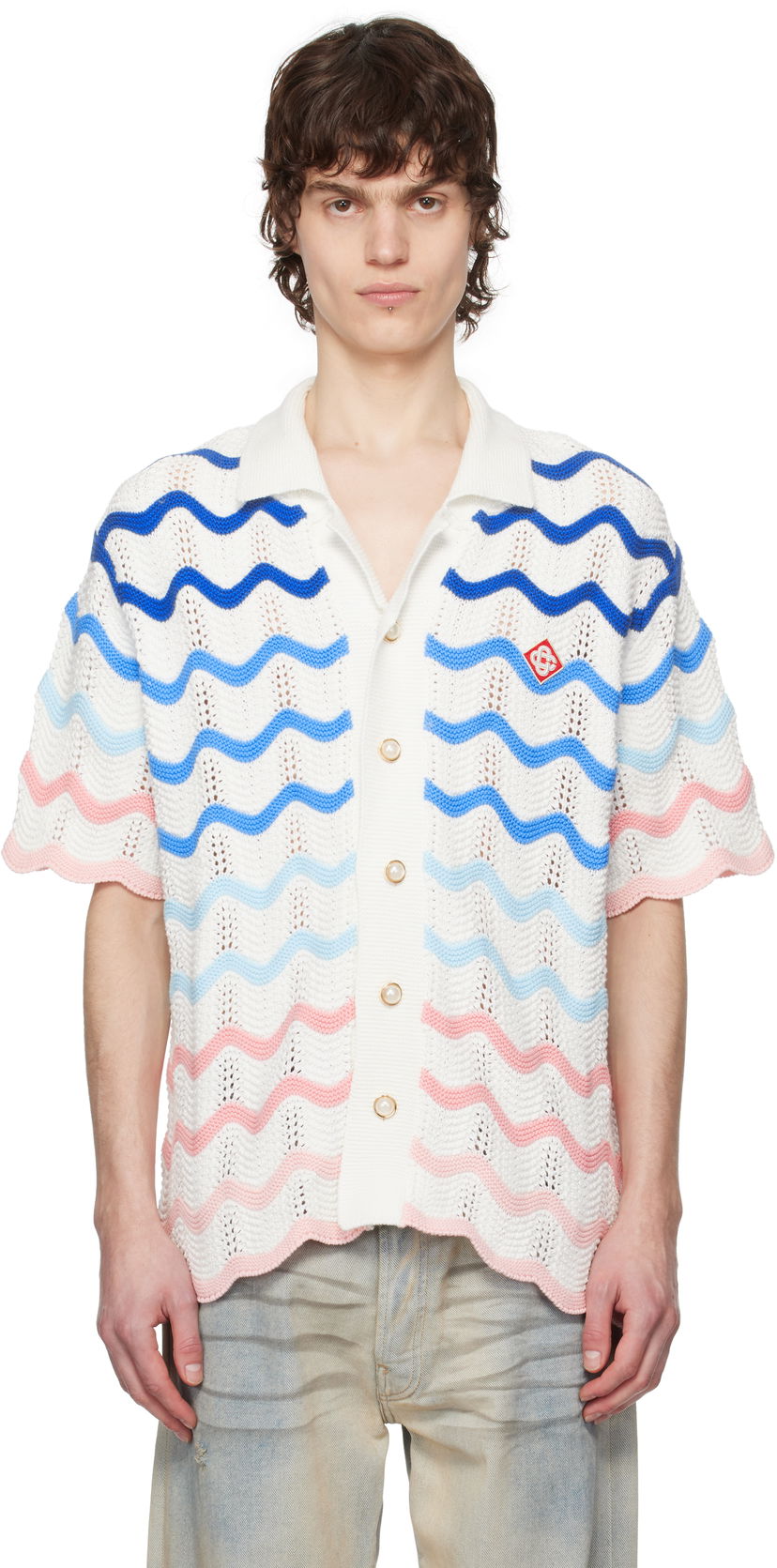 Džemper Casablanca Casablanca Gradient Wave Crochet Shirt Višebojno | MPS25-KW-848-01
