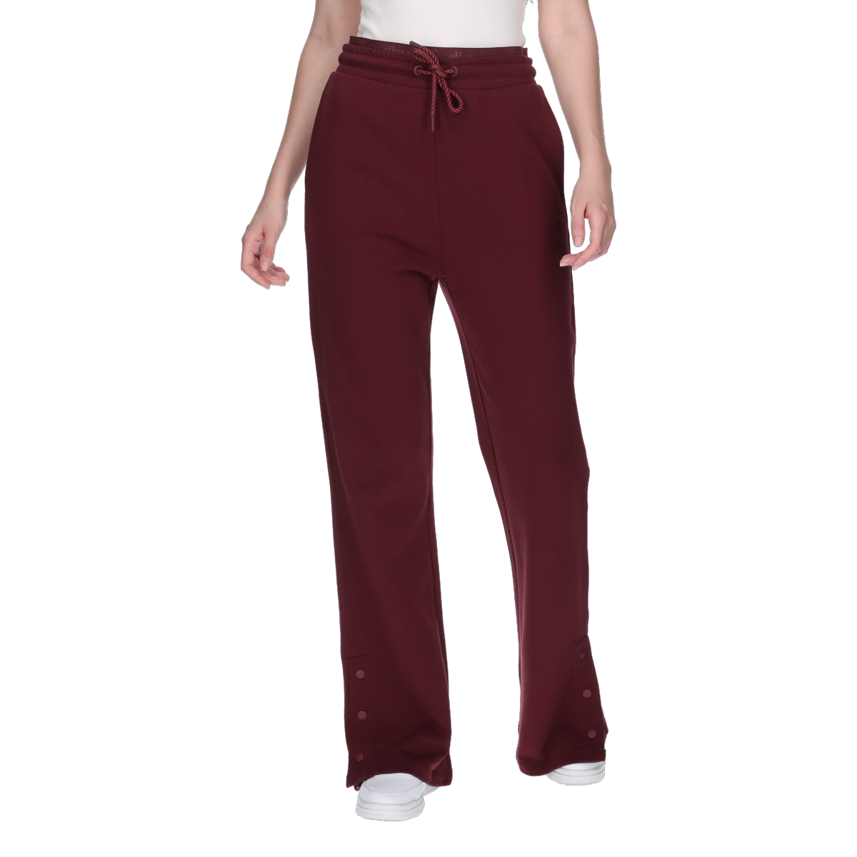 Trenirka Ellesse Sweatpants with Side Snap Buttons and Drawstring Waist Tamnocrvena | ELA253F112-56, 0