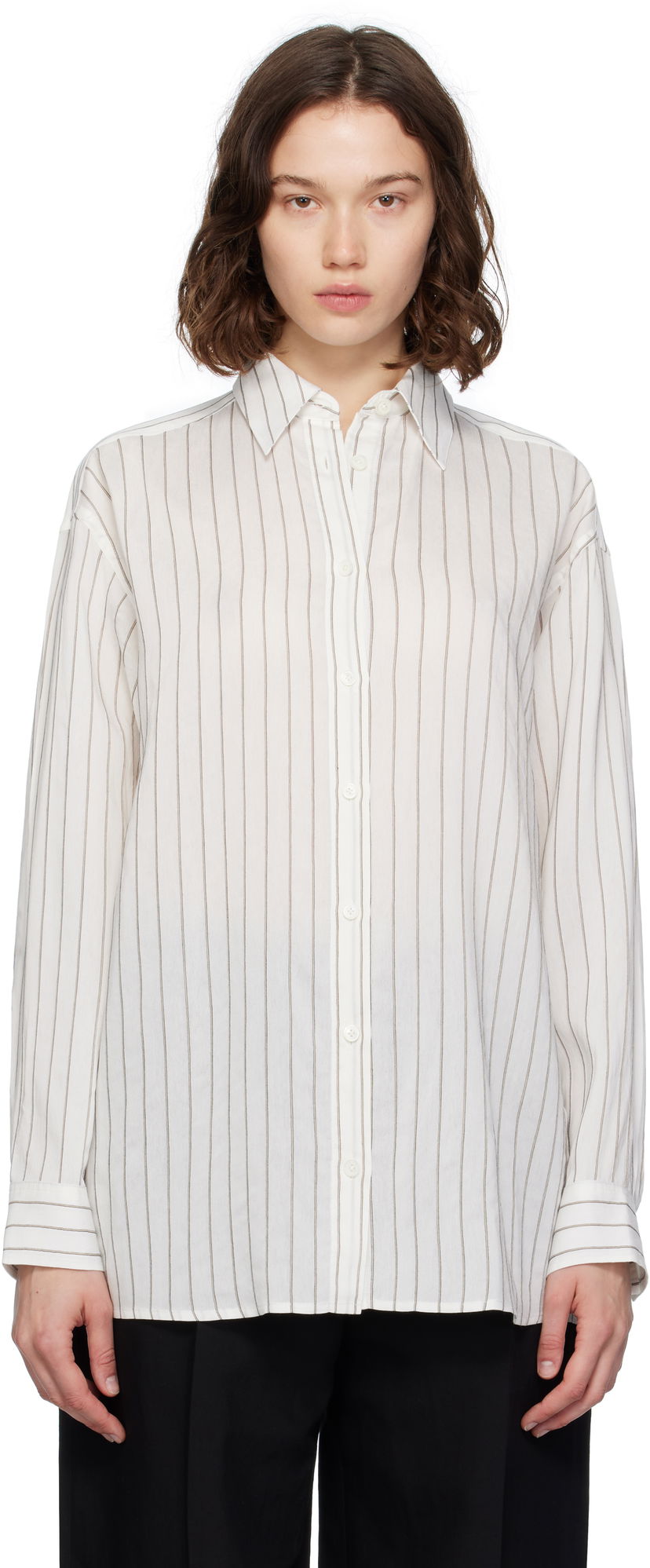 Košulja TOTEME TOTEME Striped Button-Down Shirt Bijela | 253-WRT0480-FB0439