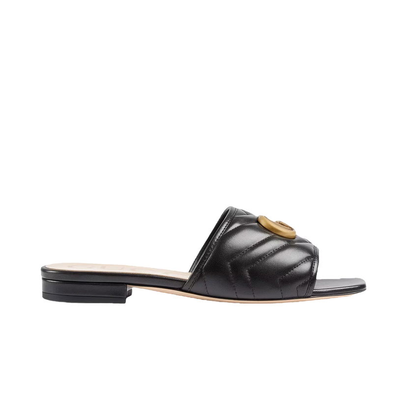 Tenisice i cipele Gucci Double G Slide Sandal 'Black' Leather Crna | _646169 BKO60 1000