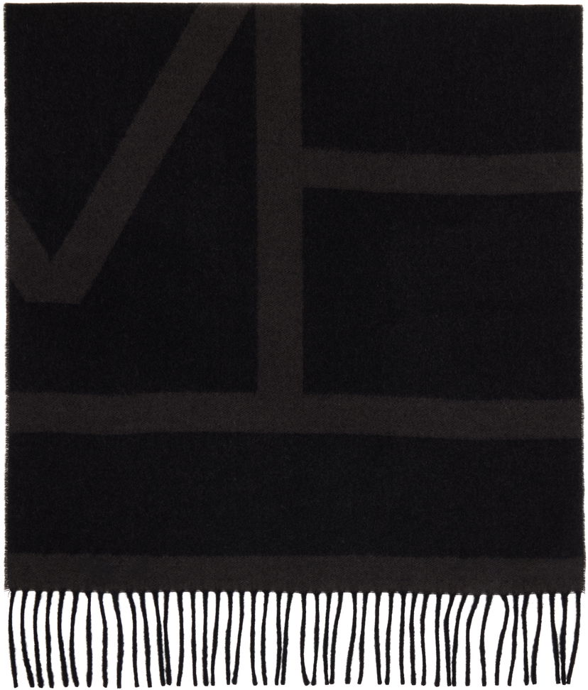 Šal TOTEME TOTEME Monogram Jacquard Wool Scarf Crna | 234-WSASC239-FB0050
