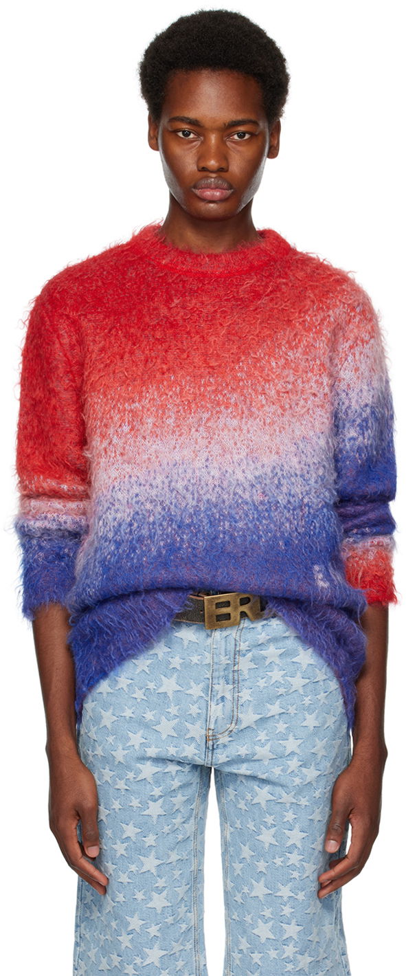 Džemper ERL ERL Gradient Knit Sweater Crvena | ERL06N005
