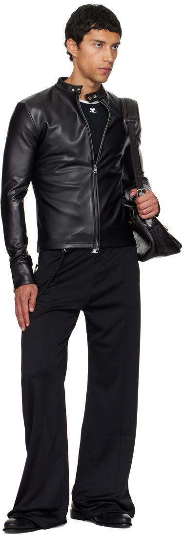 Jakna Courrèges Courrèges Faux-Leather Biker Jacket Crna | 325CTO448PU0049, 3