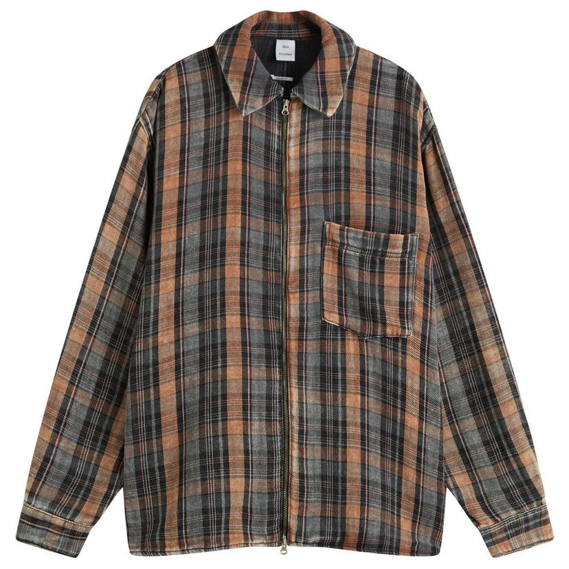 Košulja Won Hundred Zayne Zip Overshirt Bleached Check Smeđa | 3702-14283