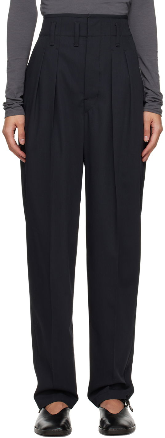 Hlače LEMAIRE LEMAIRE Pleated Trousers Crna | PA1084 LF1210