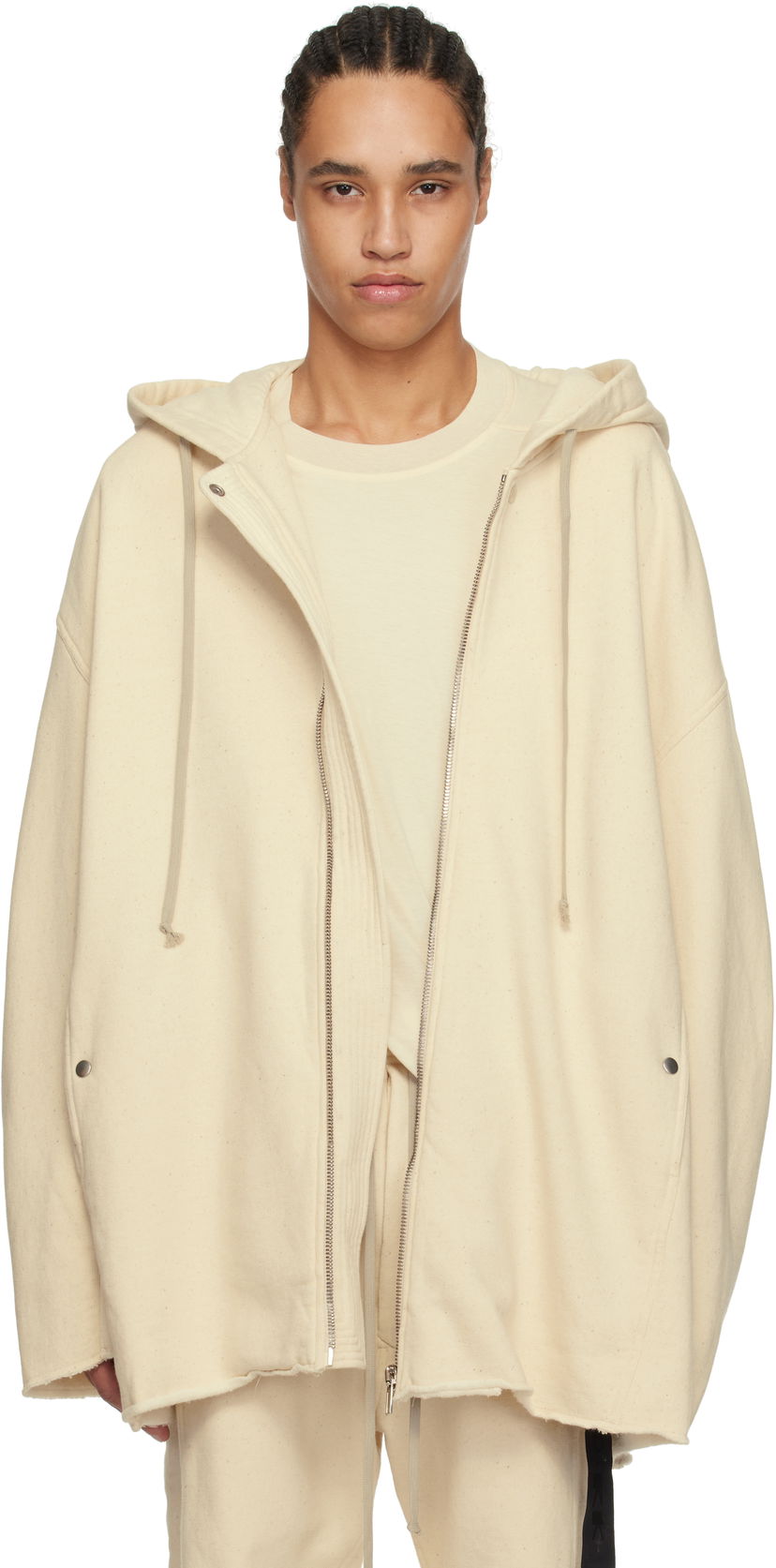 Dukserice Rick Owens Rick Owens DRKSHDW Peter Zipped Hoodie Bež | DU01E3289 FN