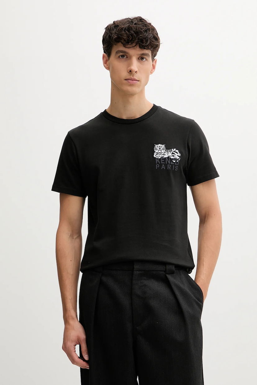 Majica kratkih rukava KENZO Kenzo Paris Tiger Motif T-Shirt Crna | FF65TS1524SI